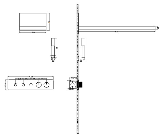 Душевая система Boheme Fusion 131-MW с термостатом Белая матовая