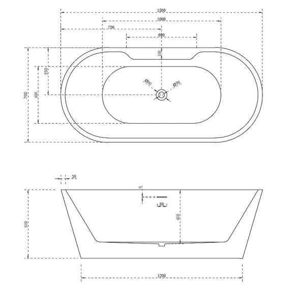 Акриловая ванна Abber AB9299-1.5 150х70 без гидромассажа Акриловая ванна Abber AB9299-1.5 150х70 без гидромассажа