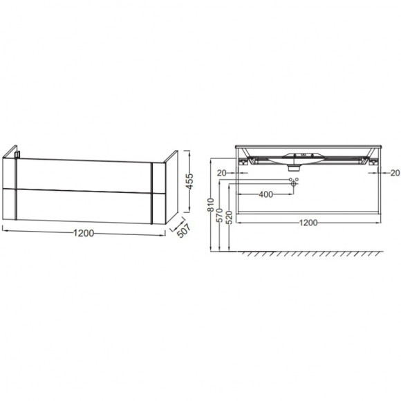 Тумба под раковину Jacob Delafon Nouvelle Vague 120 EB3035-E73 подвесная Фактурный дуб
