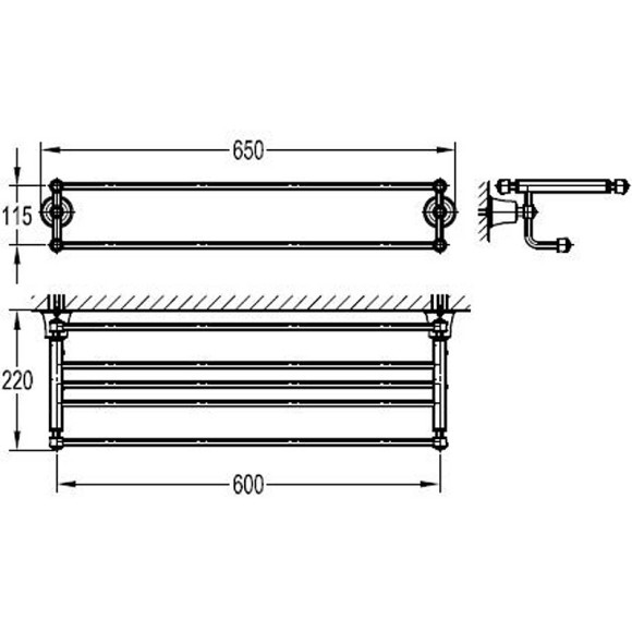 Полка для полотенец Cezares Liberty CZR-F-8980 Хром