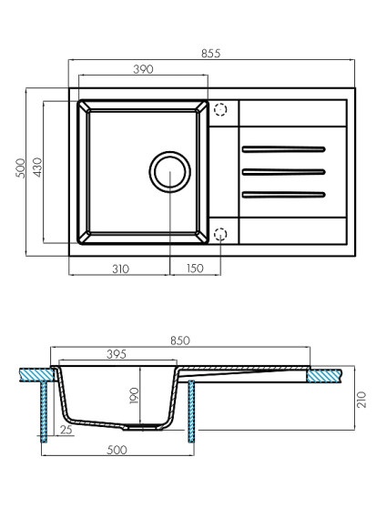 Кухонная мойка Aquaton Верона 86 1A710032VR260 Латте Кухонная мойка Aquaton Верона 86 1A710032VR260 Латте