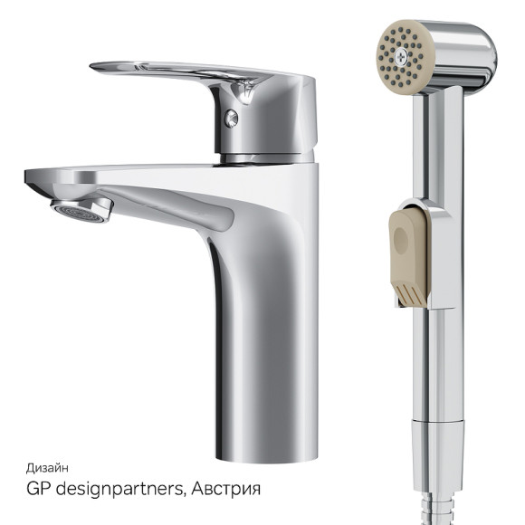 Смеситель для раковины AM.PM Gem F90A03000 с гигиеническим душем Хром Смеситель для раковины AM.PM Gem F90A03000 с гигиеническим душем Хром