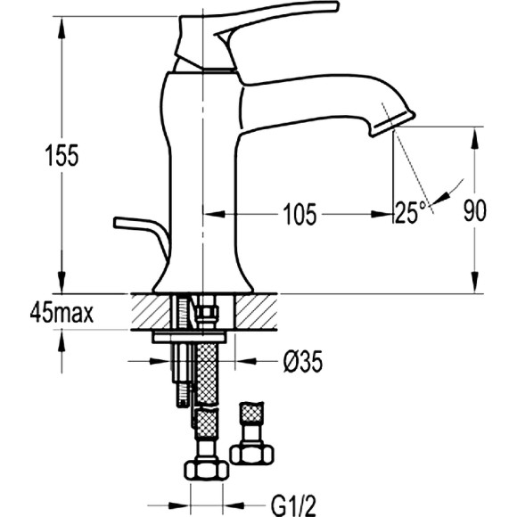 Смеситель для раковины Swedbe Terracotta 2548 Терракота