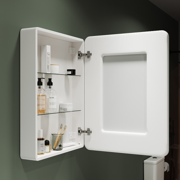 Зеркальный шкаф Sancos Diva 60 DI600 с подсветкой Белый с сенсорным выключателем Зеркальный шкаф Sancos Diva 60 DI600 с подсветкой Белый с сенсорным выключателем