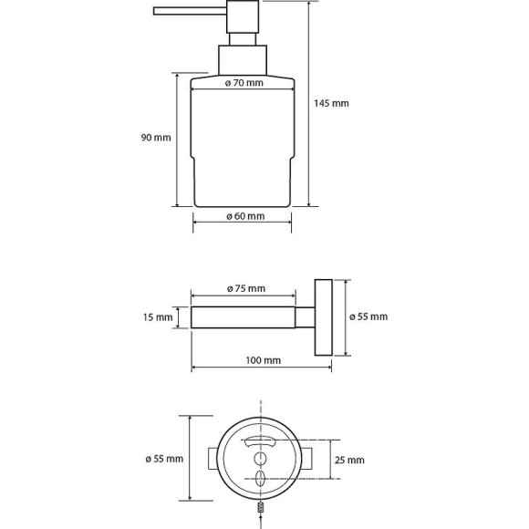 Дозатор для жидкого мыла Bemeta Dark 104109100 Черный матовый Дозатор для жидкого мыла Bemeta Dark 104109100 Черный матовый