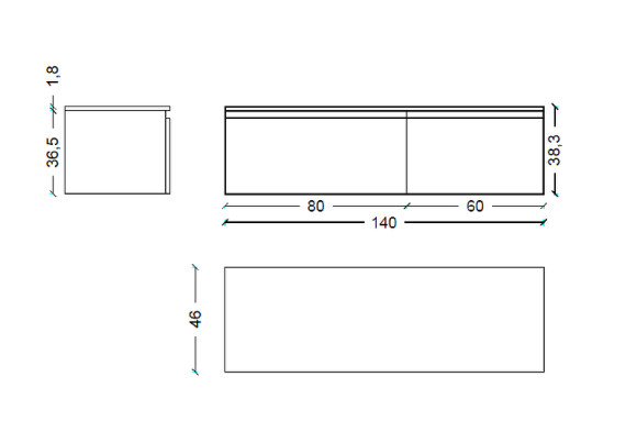 Тумба Boheme Armadi Art Flat Vallessi Uno-S 140 897-140-L подвесная Light oak