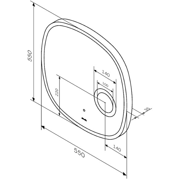 Зеркало AM.PM Func 55 M8FMOX0553SA с подсветкой с увеличением с ИК-сенсорным выключателем