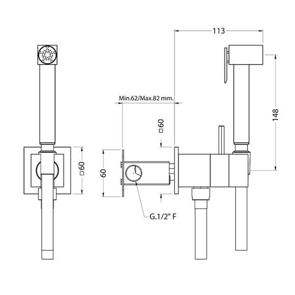 Гигиенический душ со смесителем Cisal Shower CU00794521 Хром Гигиенический душ со смесителем Cisal Shower CU00794521 Хром
