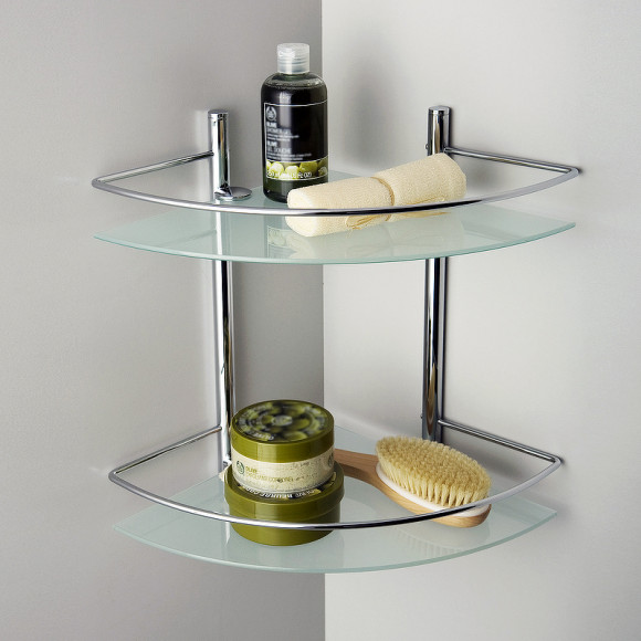 Стеклянная полка WasserKRAFT K-3122 угловая Хром Стеклянная полка WasserKRAFT K-3122 угловая Хром