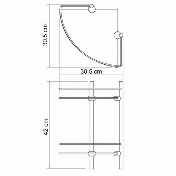 Стеклянная полка WasserKRAFT K-3122 угловая Хром Стеклянная полка WasserKRAFT K-3122 угловая Хром