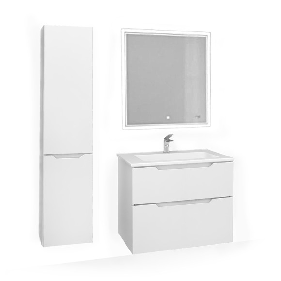 Тумба под раковину Jorno Slide 75 Sli.01.75/P/W подвесная Белая Тумба под раковину Jorno Slide 75 Sli.01.75/P/W подвесная Белая
