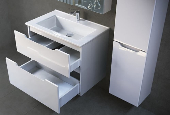 Тумба под раковину Jorno Slide 75 Sli.01.75/P/W подвесная Белая Тумба под раковину Jorno Slide 75 Sli.01.75/P/W подвесная Белая