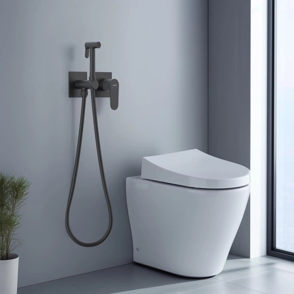 Гигиенический душ со смесителем Aquatek Оберон AQ1220MB Черный матовый