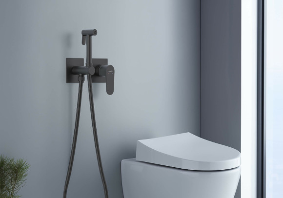 Гигиенический душ со смесителем Aquatek Оберон AQ1220MB Черный матовый