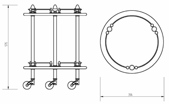 Столик Migliore Elisabetta 17015 на колесиках Бронза Столик Migliore Elisabetta 17015 на колесиках Бронза
