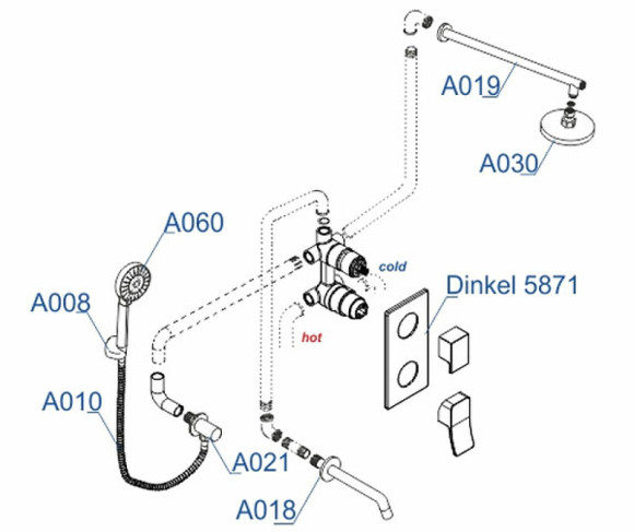 Душевая система WasserKRAFT Dinkel A175819 Хром