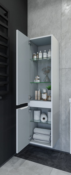 Шкаф пенал Caprigo Forte 35 L 36150L-SF027 подвесной Белый матовый