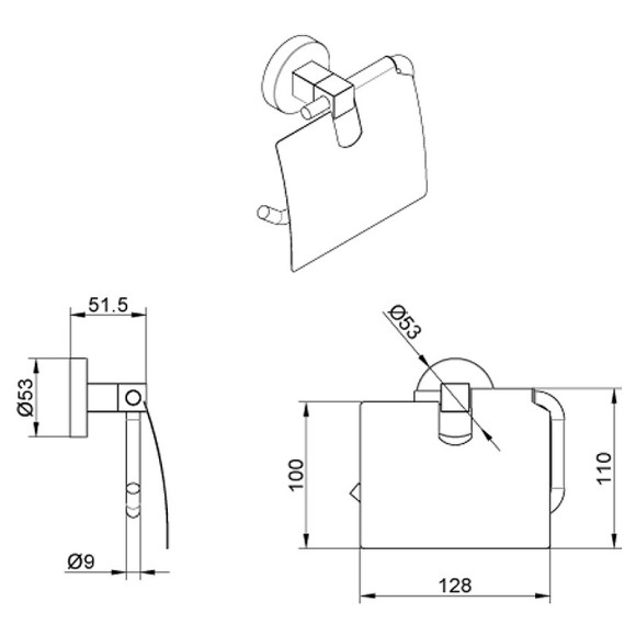 Держатель туалетной бумаги Azario Nessy AZ-73110 с крышкой Хром Держатель туалетной бумаги Azario Nessy AZ-73110 с крышкой Хром