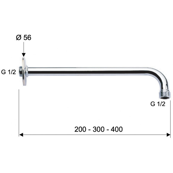 Кронштейн для верхнего душа Remer 34340 Хром Кронштейн для верхнего душа Remer 34340 Хром