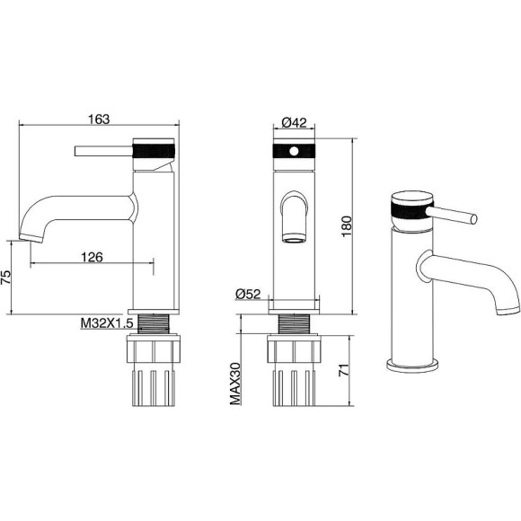 Смеситель для раковины Allen Brau Priority 5.31001-31 Черный матовый Смеситель для раковины Allen Brau Priority 5.31001-31 Черный матовый
