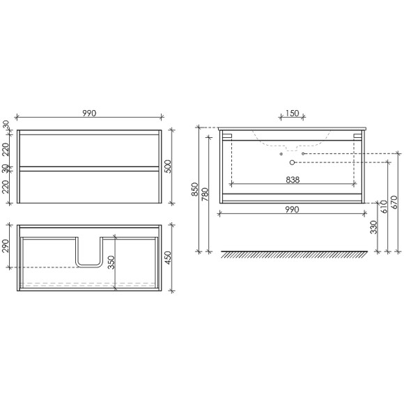 Тумба под раковину Sancos Libra 100 LB100EG подвесная Дуб галифакс натуральный