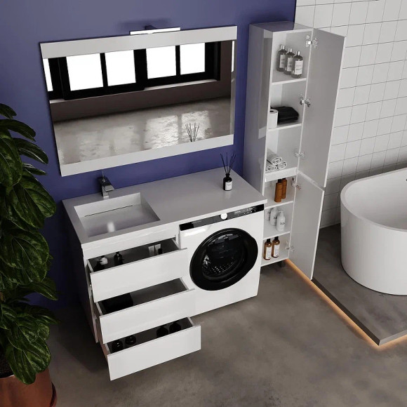 Тумба под раковину Style Line Даллас Леон 120 Люкс Plus СС-00002439 Белая Тумба под раковину Style Line Даллас Леон 120 Люкс Plus СС-00002439 Белая