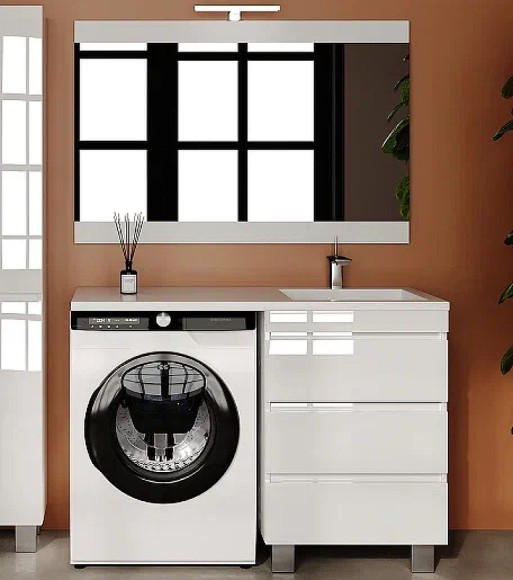 Тумба под раковину Style Line Даллас Леон 120 Люкс Plus СС-00002439 Белая Тумба под раковину Style Line Даллас Леон 120 Люкс Plus СС-00002439 Белая