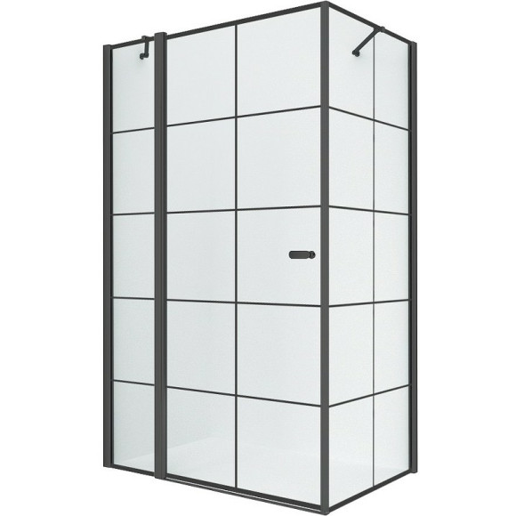 Душевой уголок New Trendy New Soleo Black 90х90 L K-0579 профиль Черный стекло прозрачное