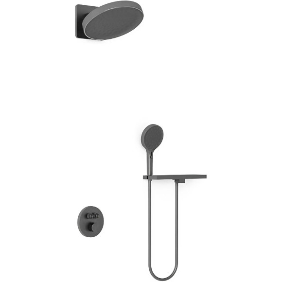 Душевая система Vincea Inspire VSFW-3I22MT3RGM с термостатом Вороненая сталь