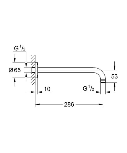 Кронштейн для верхнего душа Grohe Rainshower neutral 28576000 Хром Кронштейн для верхнего душа Grohe Rainshower neutral 28576000 Хром