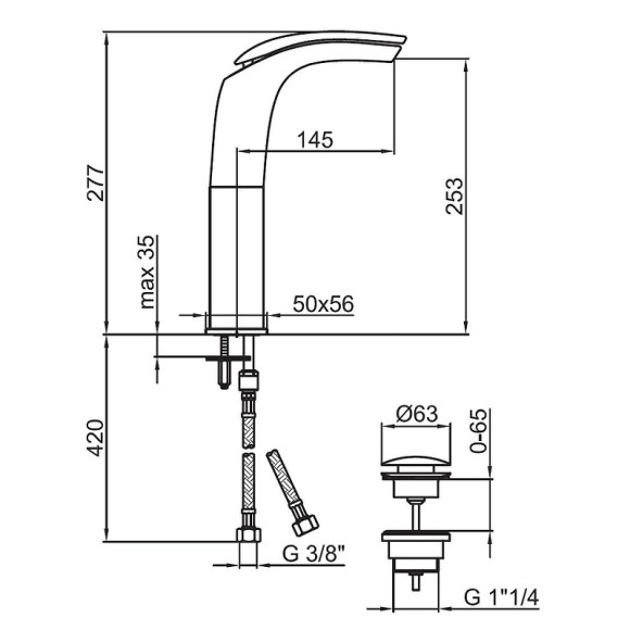 Смеситель для раковины Webert Aria AI832201015 Хром