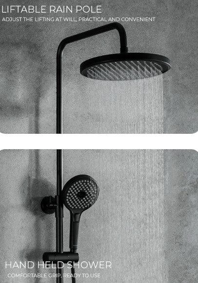 Душевая система Gappo G03-6 G2403-6 Черная матовая Хром