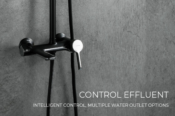 Душевая система Gappo G03-6 G2403-6 Черная матовая Хром