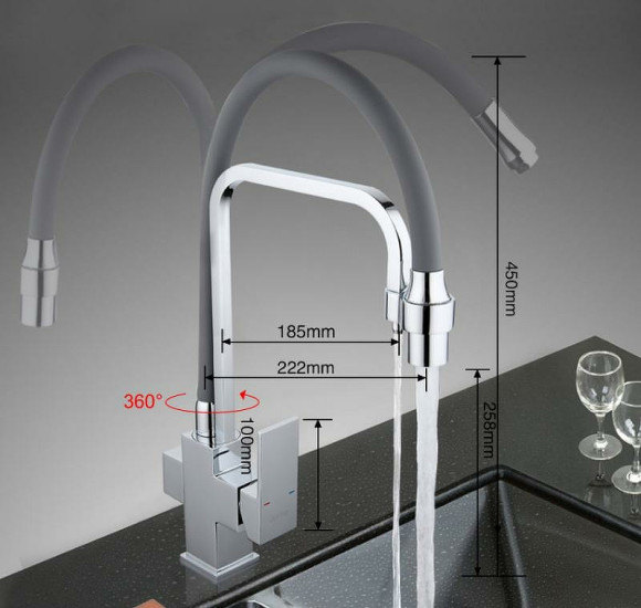 Смеситель для кухни Gappo G4398-4 Хром Серый Смеситель для кухни Gappo G4398-4 Хром Серый