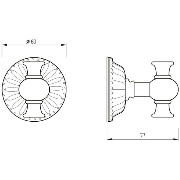 Держатель цепочки высокого бачка Migliore Luxor 26150 Золото
