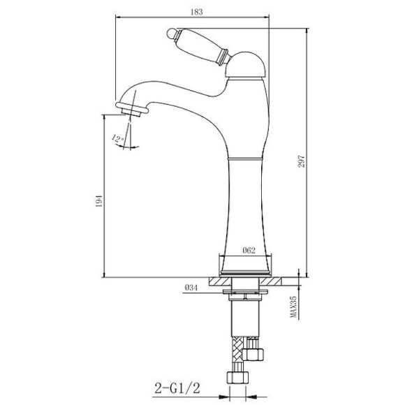 Смеситель для раковины Caprigo Adria-Uno 02-525-vot Бронза