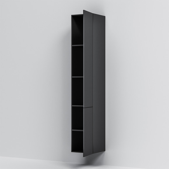 Шкаф пенал AM.PM Gem 30 R M90CHR0306BM подвесной Черный матовый Шкаф пенал AM.PM Gem 30 R M90CHR0306BM подвесной Черный матовый