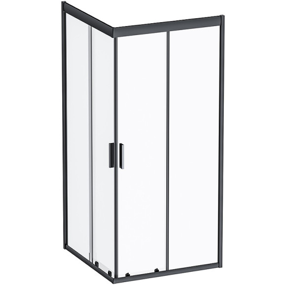 Комплект душевого уголка с душевой системой и аксессуарами AM.PM Gem 90x90 WK90EO профиль Черный матовый стекло прозрачное Комплект душевого уголка с душевой системой и аксессуарами AM.PM Gem 90x90 WK90EO профиль Черный матовый стекло прозрачное