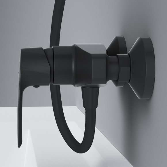 Комплект душевого уголка с душевой системой и аксессуарами AM.PM Gem 90x90 WK90EO профиль Черный матовый стекло прозрачное Комплект душевого уголка с душевой системой и аксессуарами AM.PM Gem 90x90 WK90EO профиль Черный матовый стекло прозрачное