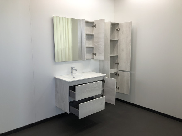 Зеркальный шкаф Comforty Бремен 90 00004142374 Дуб белый