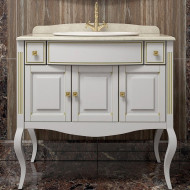 Тумба под раковину Opadiris Лаура 100 Z0000007090 под мраморную столешницу Белая матовая с золотой патиной ручки Swarovski Хром Тумба под раковину Opadiris Лаура 100 Z0000007090 под мраморную столешницу Белая матовая с золотой патиной ручки Swarovski Хром