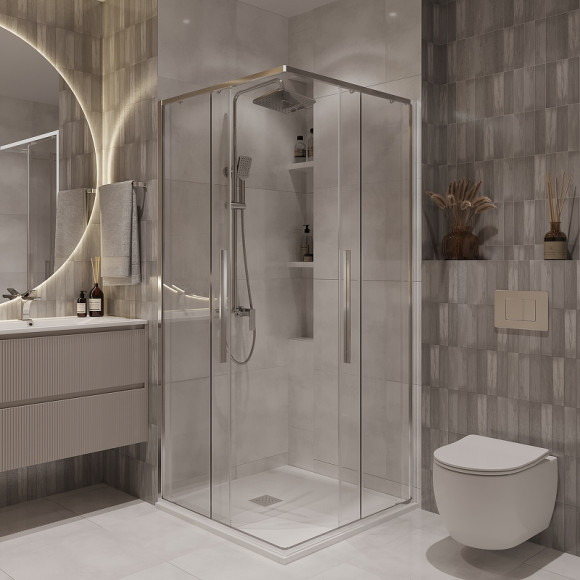 Душевой уголок Niagara Nova 80х80 NG-6622-34 профиль Хром стекло прозрачное Душевой уголок Niagara Nova 80х80 NG-6622-34 профиль Хром стекло прозрачное