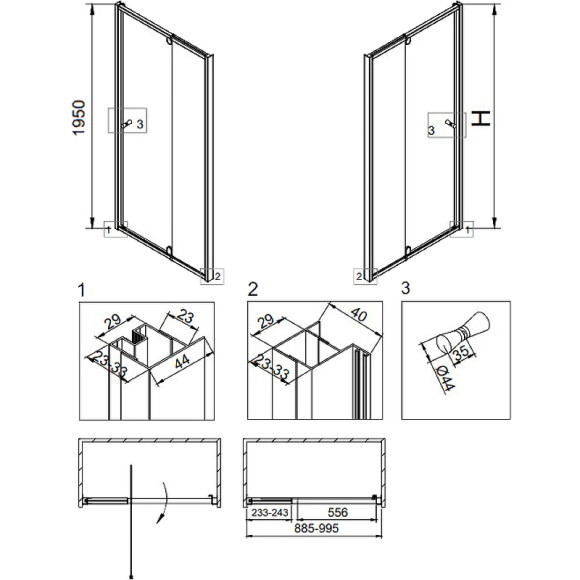 Душевая дверь Veconi Vianno VN-32 90 VN32-90-01-C5 профиль Хром стекло прозрачное Душевая дверь Veconi Vianno VN-32 90 VN32-90-01-C5 профиль Хром стекло прозрачное