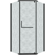 Душевой уголок Grossman Pragma 100х100 302.K33.03.1010.21.02 профиль Черный матовый стекло шиншилла