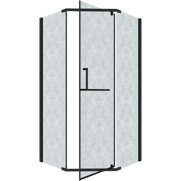 Душевой уголок Grossman Pragma 100х100 302.K33.03.1010.21.02 профиль Черный матовый стекло шиншилла Душевой уголок Grossman Pragma 100х100 302.K33.03.1010.21.02 профиль Черный матовый стекло шиншилла