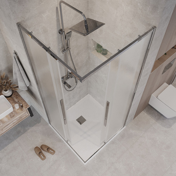 Душевой уголок Grossman Galaxy 80х80 300.K33.01.8080.10.02 профиль Хром стекло шиншилла Душевой уголок Grossman Galaxy 80х80 300.K33.01.8080.10.02 профиль Хром стекло шиншилла