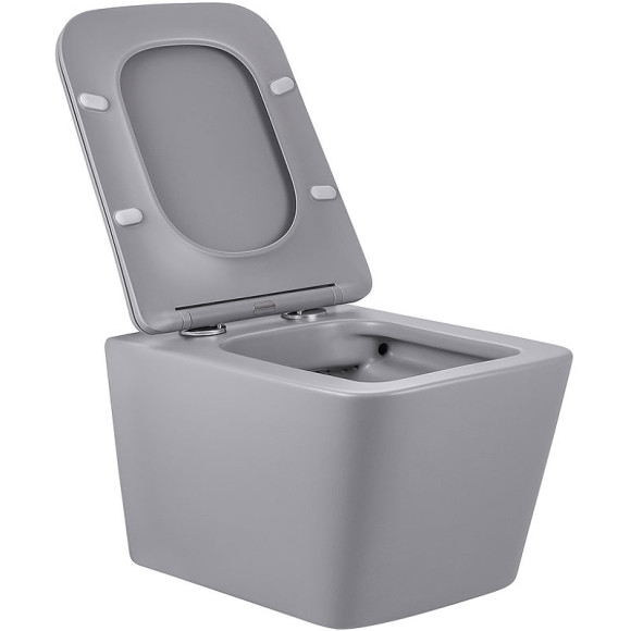 Унитаз Vincea Q-Line VT1-12MG подвесной Серый матовый с сиденьем Микролифт Унитаз Vincea Q-Line VT1-12MG подвесной Серый матовый с сиденьем Микролифт