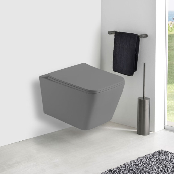 Унитаз Vincea Q-Line VT1-12MG подвесной Серый матовый с сиденьем Микролифт Унитаз Vincea Q-Line VT1-12MG подвесной Серый матовый с сиденьем Микролифт