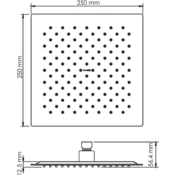 Верхний душ WasserKRAFT A255 Черный матовый Верхний душ WasserKRAFT A255 Черный матовый