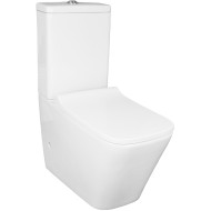 Унитаз компакт Azario Quadro AZ-2175 Белый с бачком и сиденьем Микролифт